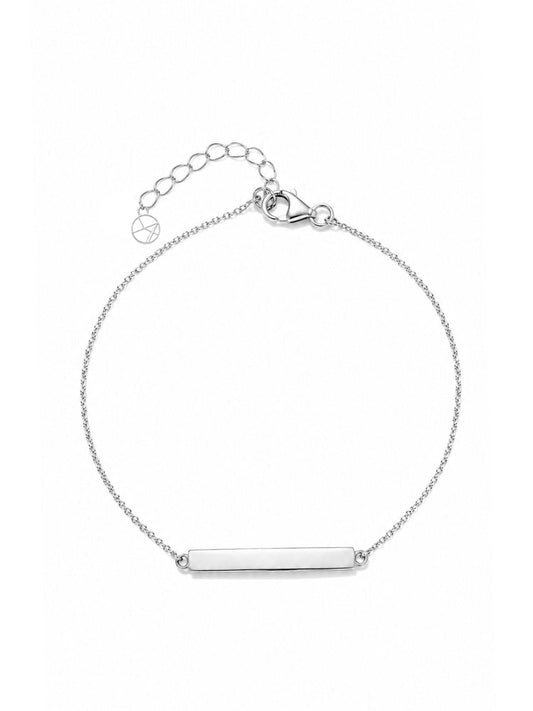 Gravur-Armband aus Silber mit Platte aus 925er Sterlingsilber – Oya Silver