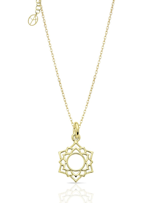 Mandala-Sonnen-Halskette aus 925 Silber – Oya Silver