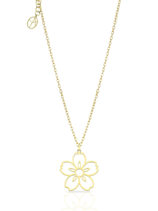 Minimalistische Immergrün-Blumen-Halskette aus Silber aus 925er Sterlingsilber – Oya Silver