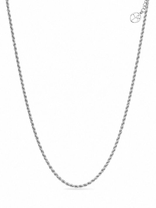 Corda Flechtkette aus 925 Silber, rhodiniert 1 mm – Ansicht 1 | Oya Silver