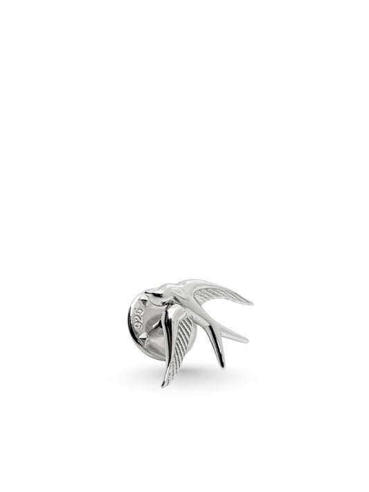 Minimalistische polierte Schwalbenbrosche aus Silber 1,9 x 1,5 cm – Oya Silver