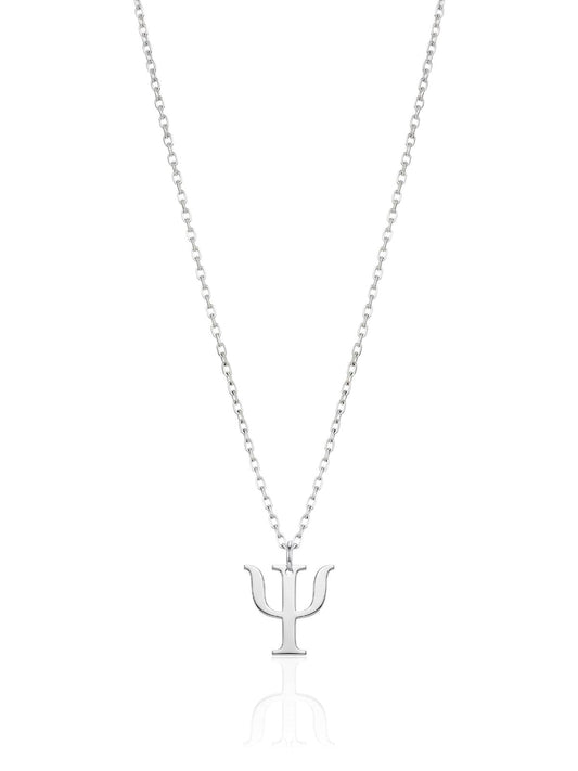Minimalistische Psi-Halskette aus Silber aus 925er Sterlingsilber – Oya Silver