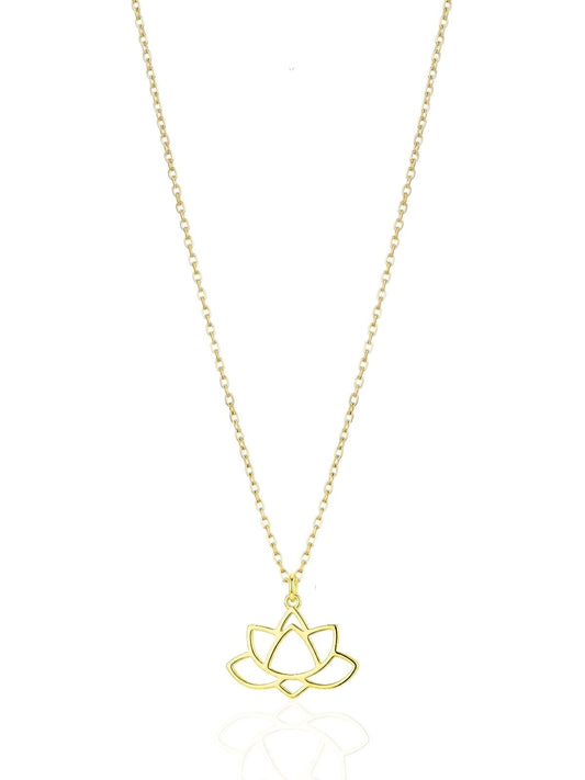 Lotusblumen-Halskette aus Silber aus 925er Sterlingsilber – Oya Silver