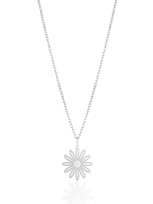 Minimalistische Gänseblümchen-Halskette aus Silber aus 925er Sterlingsilber – Oya Silver