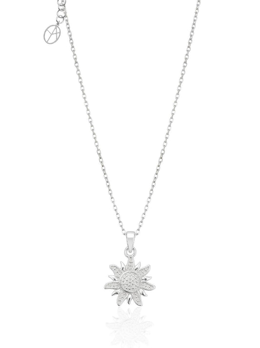 Minimalistische Sonnen-Halskette aus Silber ohne Steine aus 925er Sterlingsilber – Oya Silver