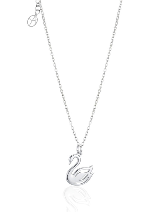Minimalistische Schwan-Halskette aus 925 Silber – Ansicht 1 | Oya Silver