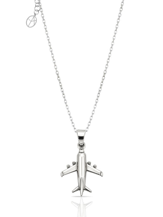 Flugzeug-Halskette aus 925 Silber 3 x 2 cm – Oya Silver – Ansicht 2