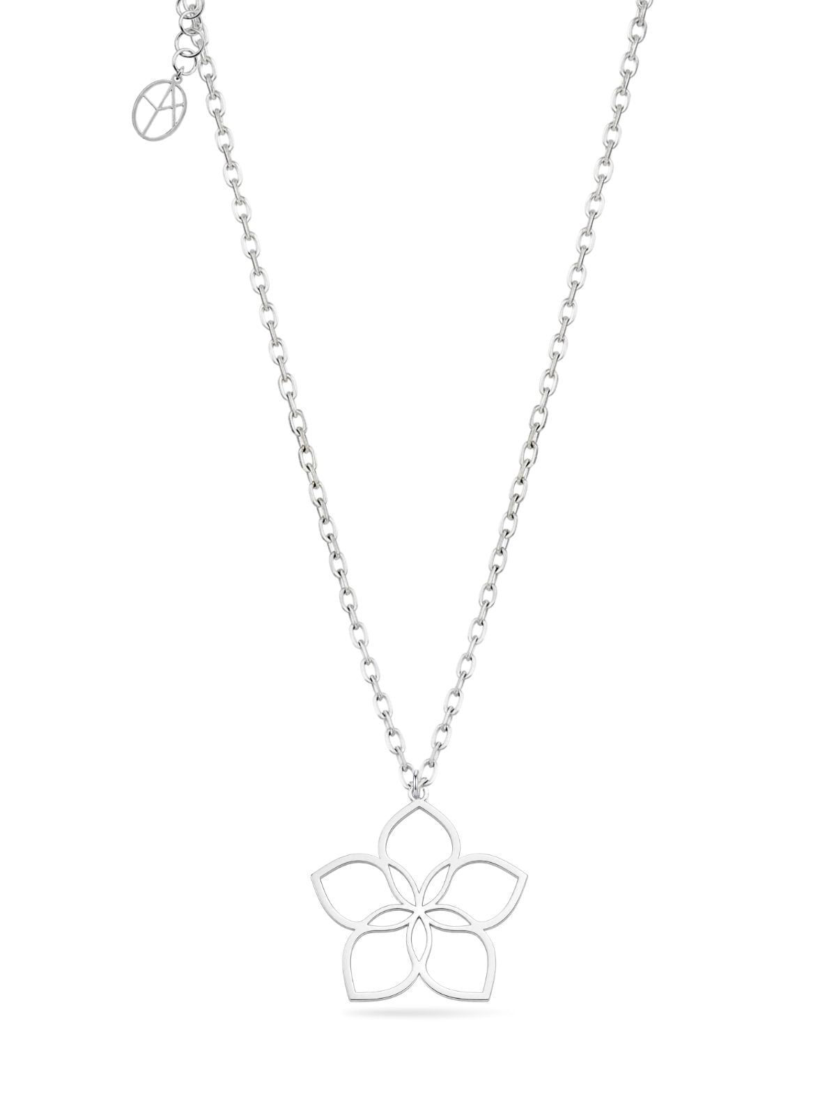 Minimalistische Vinca-Blumen-Halskette aus Silber aus 925er Sterlingsilber – Oya Silver – Ansicht 5