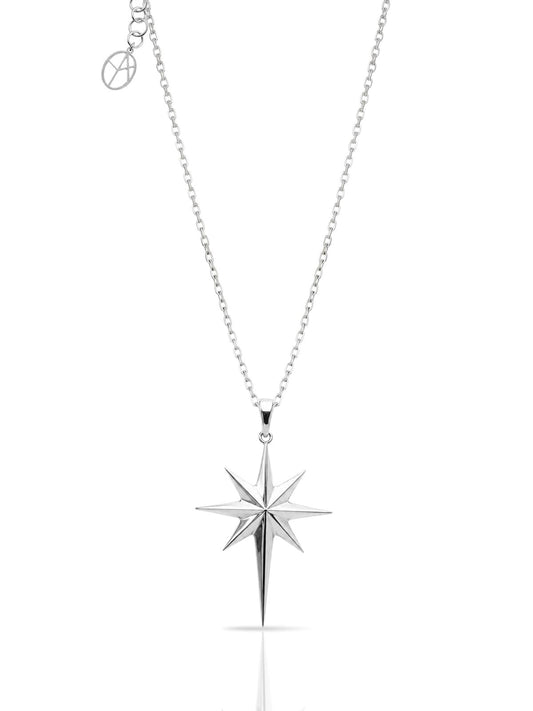 Große Polarstern-Halskette aus 925 Silber 4 x 2,5 cm – Ansicht 2 | Oya Silver