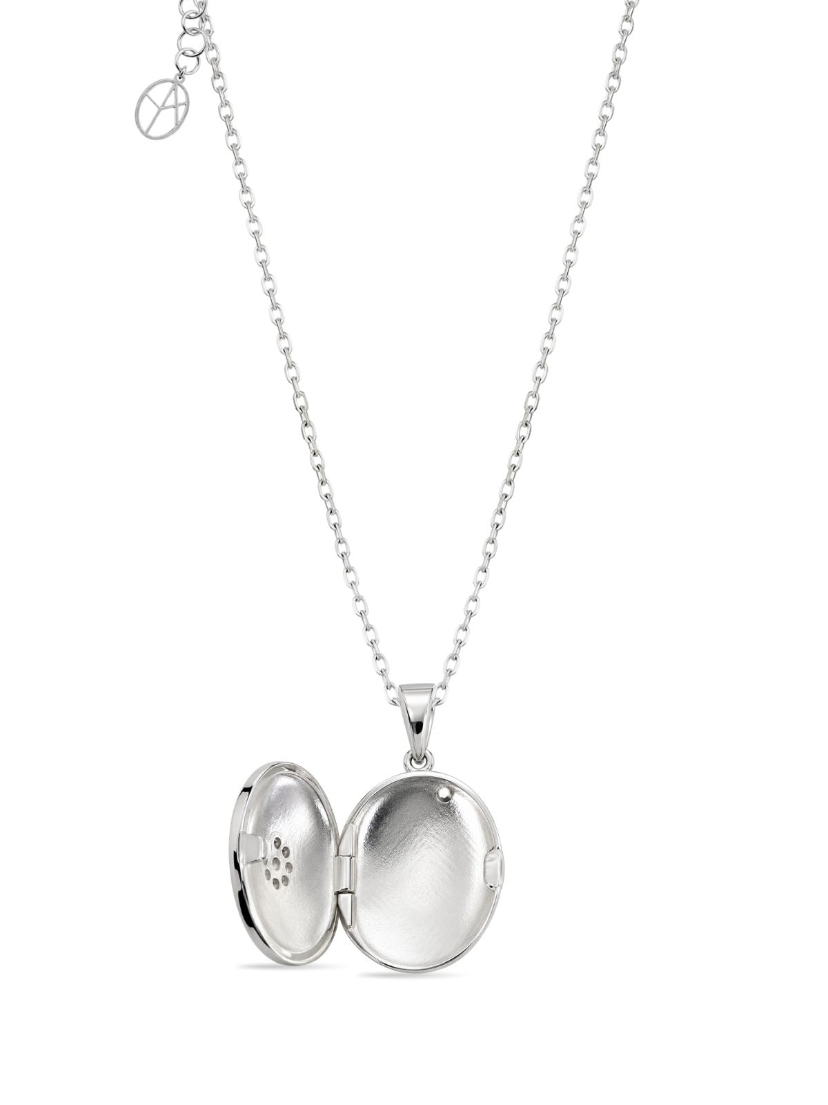 Ovales Nordstern-Medaillon aus 925 Silber mit dunkelblauer Emaille – Oya Silver – Ansicht 3