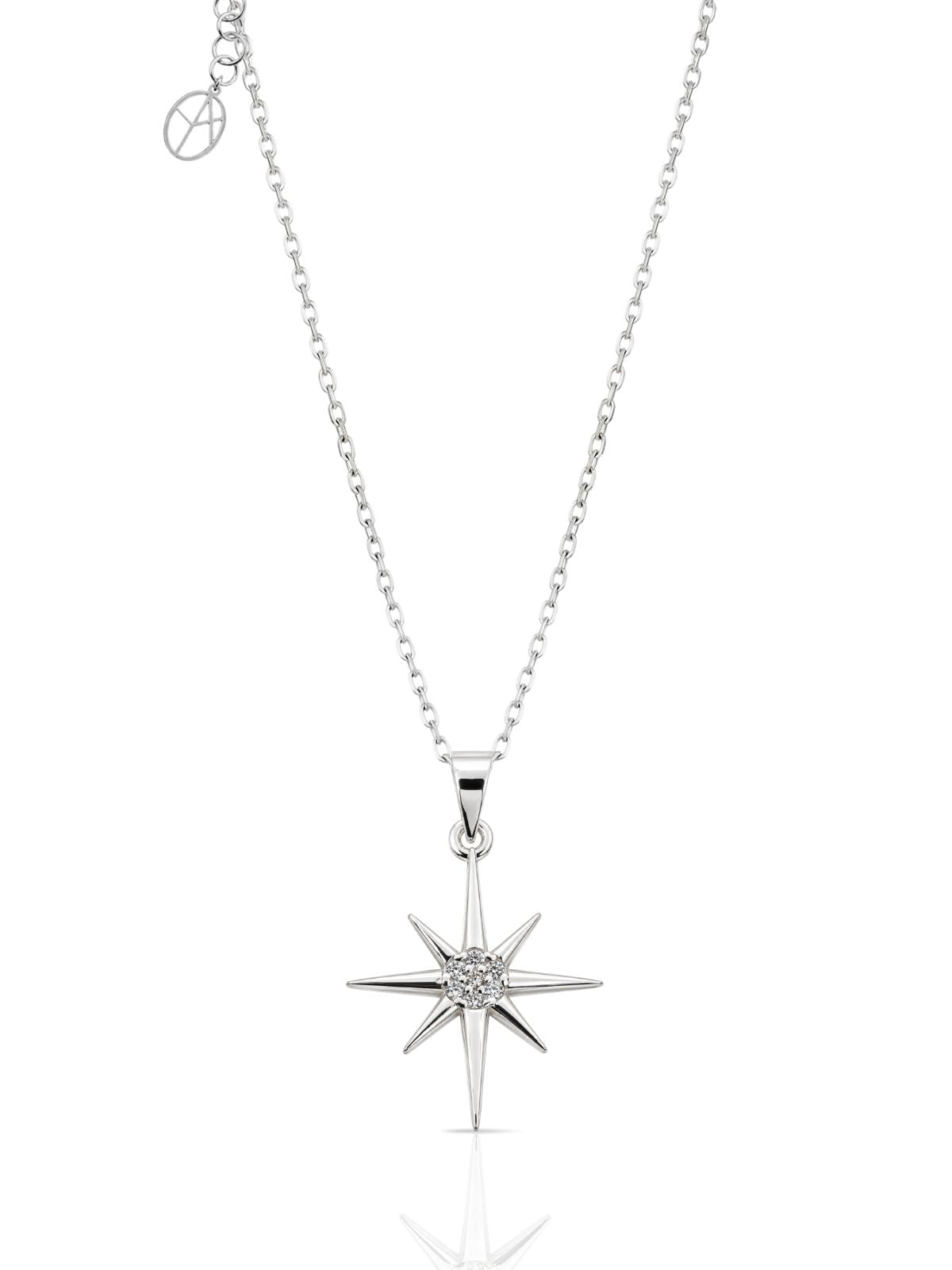 Feine Nordstern-Halskette aus 925 Silber mit Zirkonia – Oya Silver – Ansicht 2