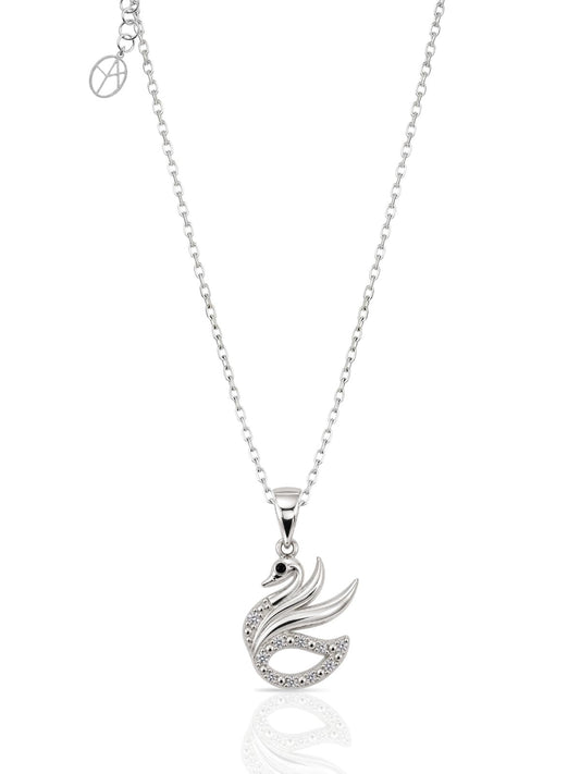 Elegante Schwan-Halskette aus 925 Silber mit Zirkonia – Oya Silver