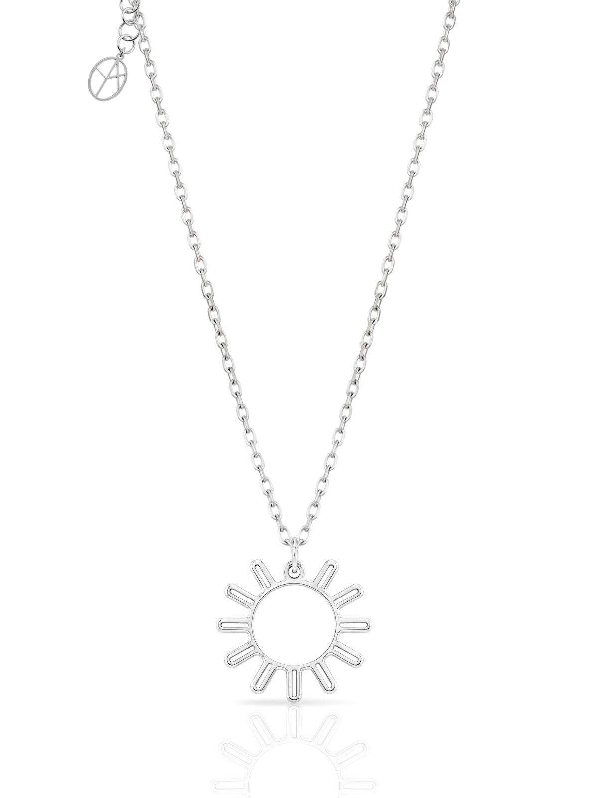 Moderne Sonnen-Halskette aus Silber aus 925er Sterlingsilber – Oya Silver – Ansicht 4