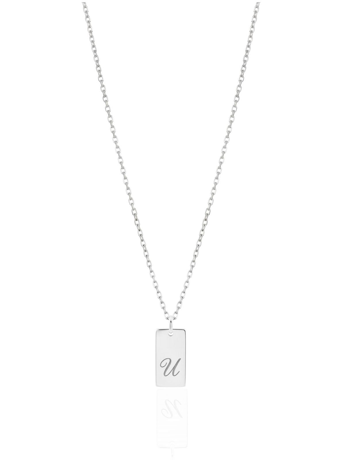 Buchstaben-Medaillon-Halskette aus Silber aus 925er Sterlingsilber – Oya Silver – Ansicht 2
