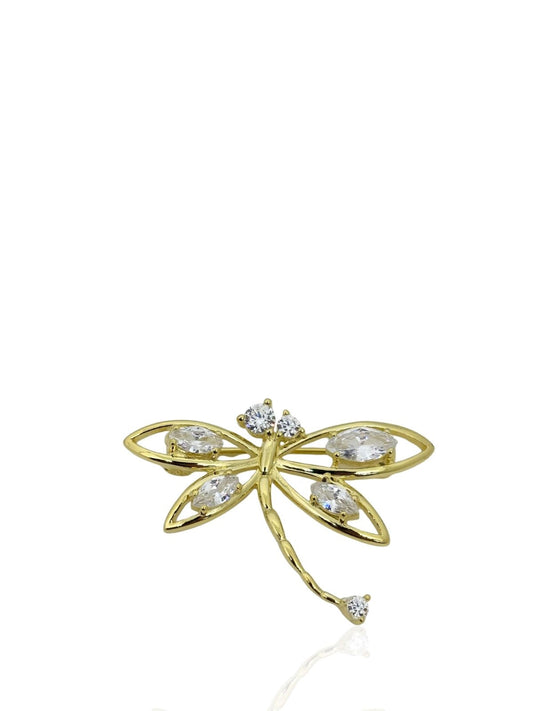 Elegante Libellenbrosche aus Silber mit Zirkonsteinen 3,9 x 2,3 cm – Oya Silver – Ansicht 2