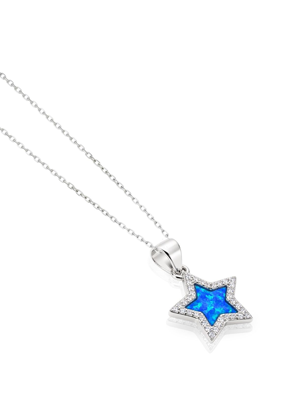 Opal-Stern-Halskette aus 925 Silber mit Zirkonia – Oya Silver – Ansicht 4