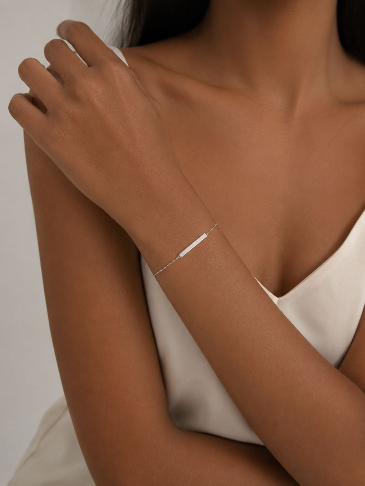 Gravur-Armband aus Silber mit Platte aus 925er Sterlingsilber – Oya Silver – Ansicht 4