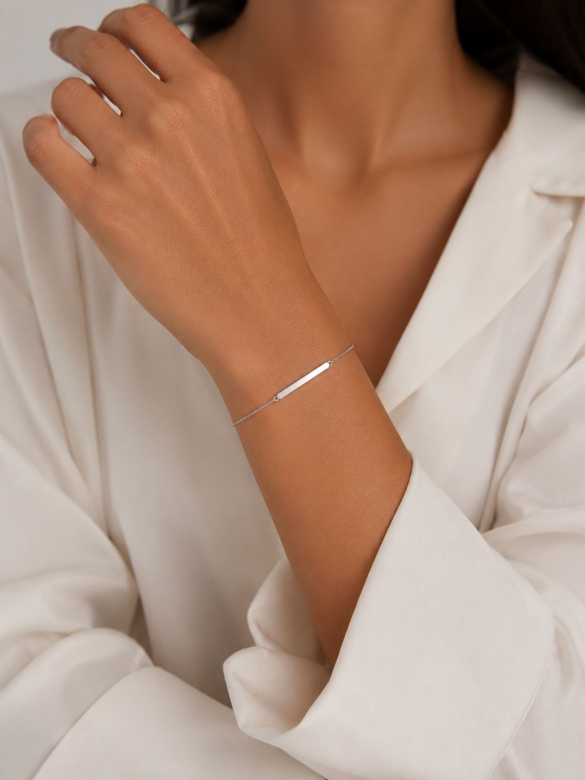 Gravur-Armband aus Silber mit Platte aus 925er Sterlingsilber – Oya Silver – Ansicht 3