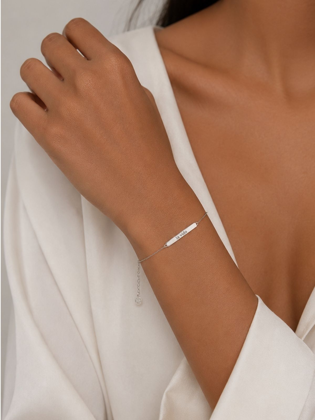 Gravur-Armband aus Silber mit Platte aus 925er Sterlingsilber – Oya Silver – Ansicht 5