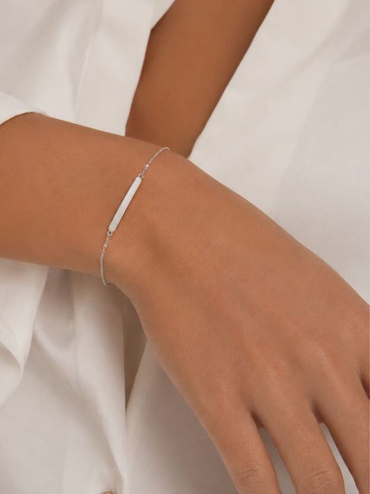 Gravur-Armband aus Silber mit Platte aus 925er Sterlingsilber – Oya Silver – Ansicht 2
