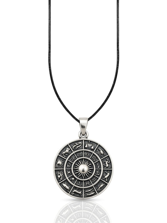 Großes Zodiak-Medaillon mit Sternzeichen aus 925 Silber – Oya Silver