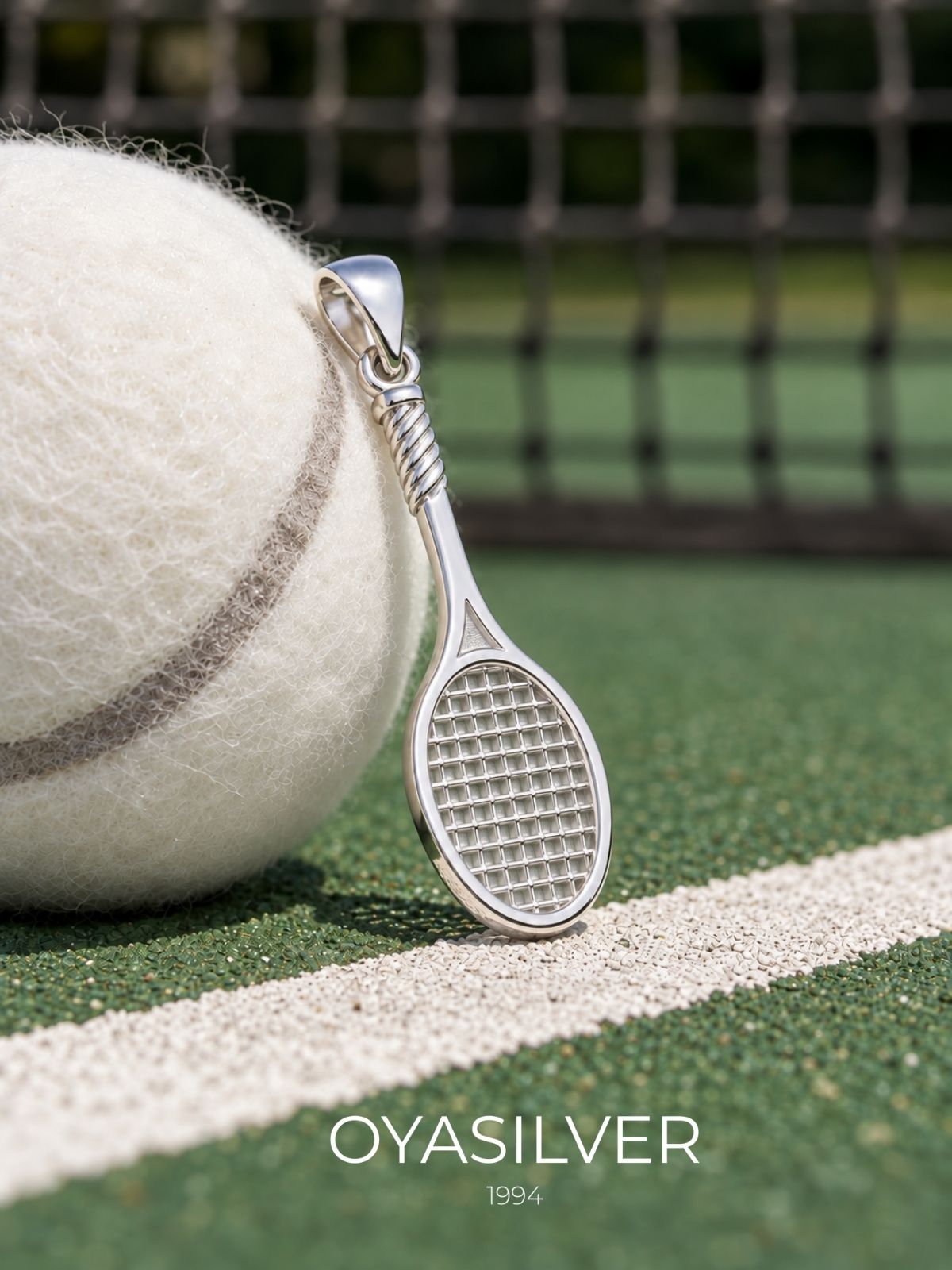 Tennisschläger-Halskette aus 925 Silber – Oya Silver – Ansicht 9