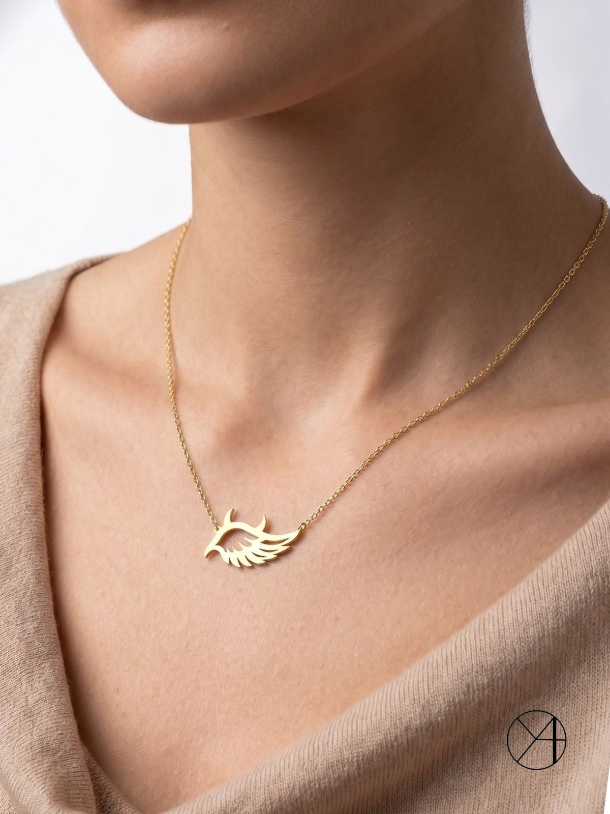 Damen-Halskette aus Silber mit Engelsflügel aus 925er Sterlingsilber – Oya Silver – Ansicht 5