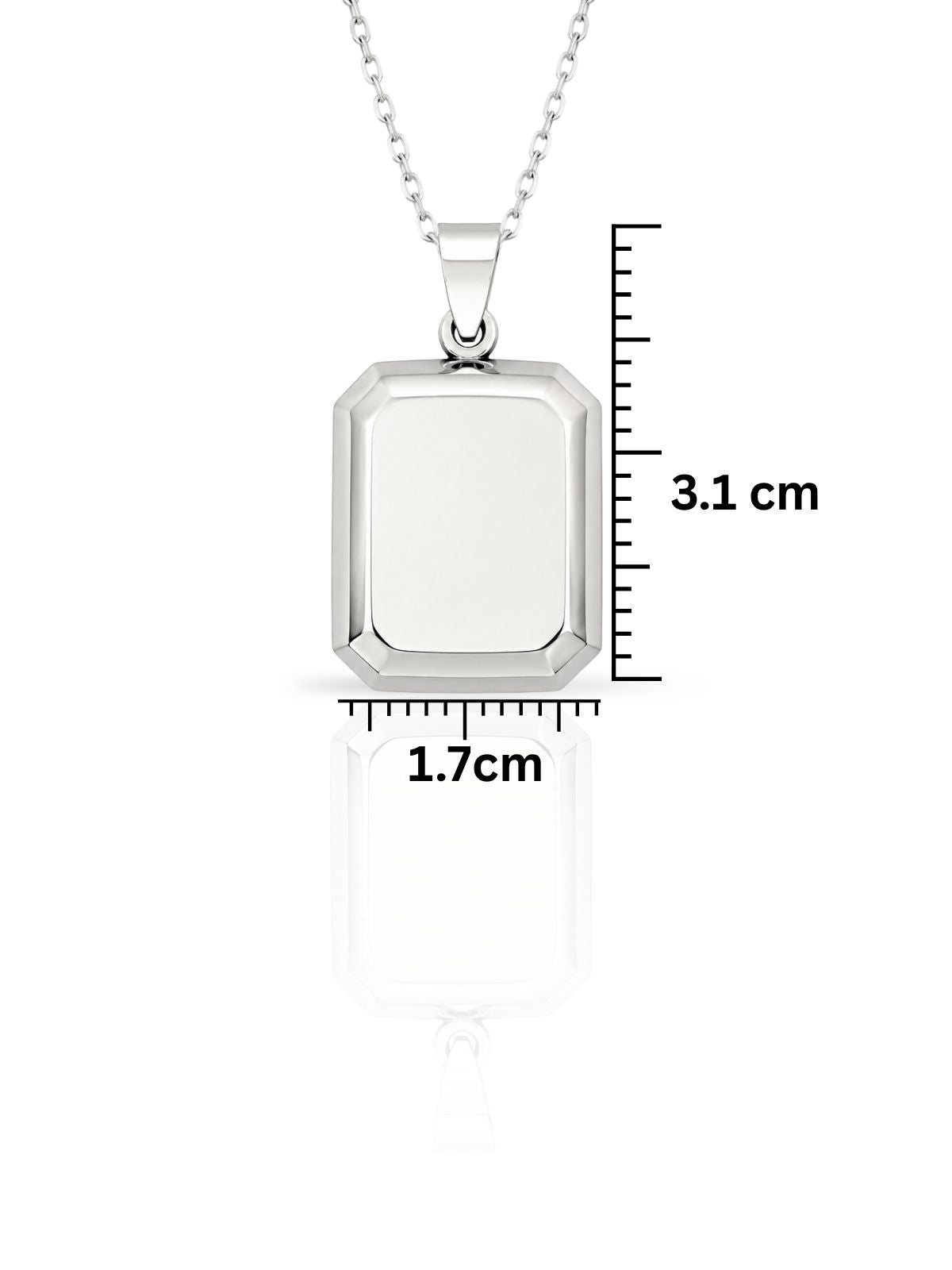 Rechteckige Foto-Medaillon-Halskette aus Silber aus 925er Sterlingsilber – Oya Silver – Ansicht 3