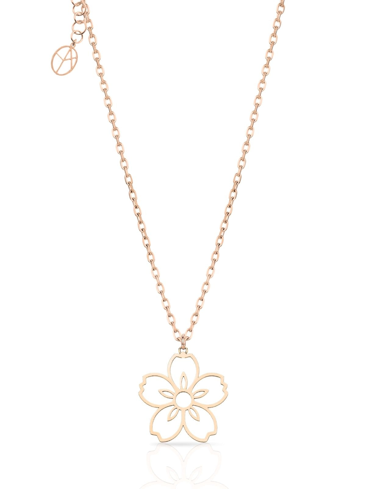 Minimalistische Immergrün-Blumen-Halskette aus Silber aus 925er Sterlingsilber – Oya Silver – Ansicht 9