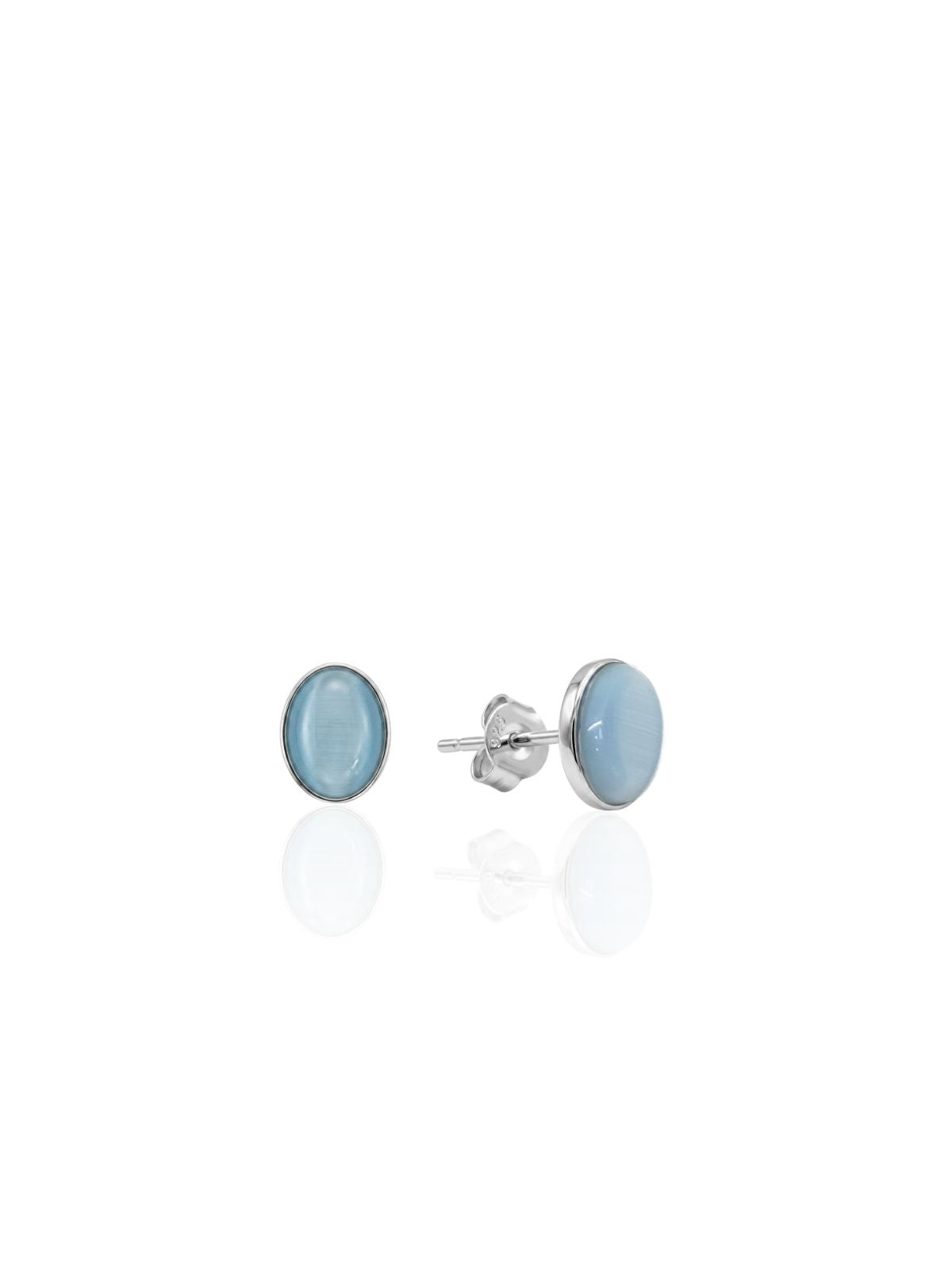 Ovale Silber-Ohrstecker mit farbigem Perlmutt aus 925er Sterlingsilber – Oya Silver – Ansicht 6