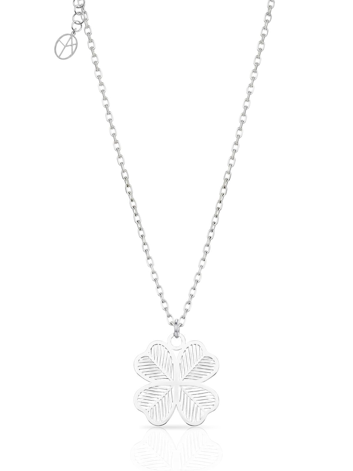 Vierblättrige Kleeblatt-Halskette aus Silber aus 925er Sterlingsilber – Oya Silver – Ansicht 4