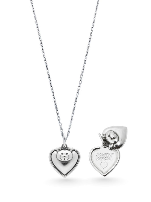 Love Bear „Someone Special“ Silber-Herz-Halskette aus 925er Sterlingsilber – Oya Silver