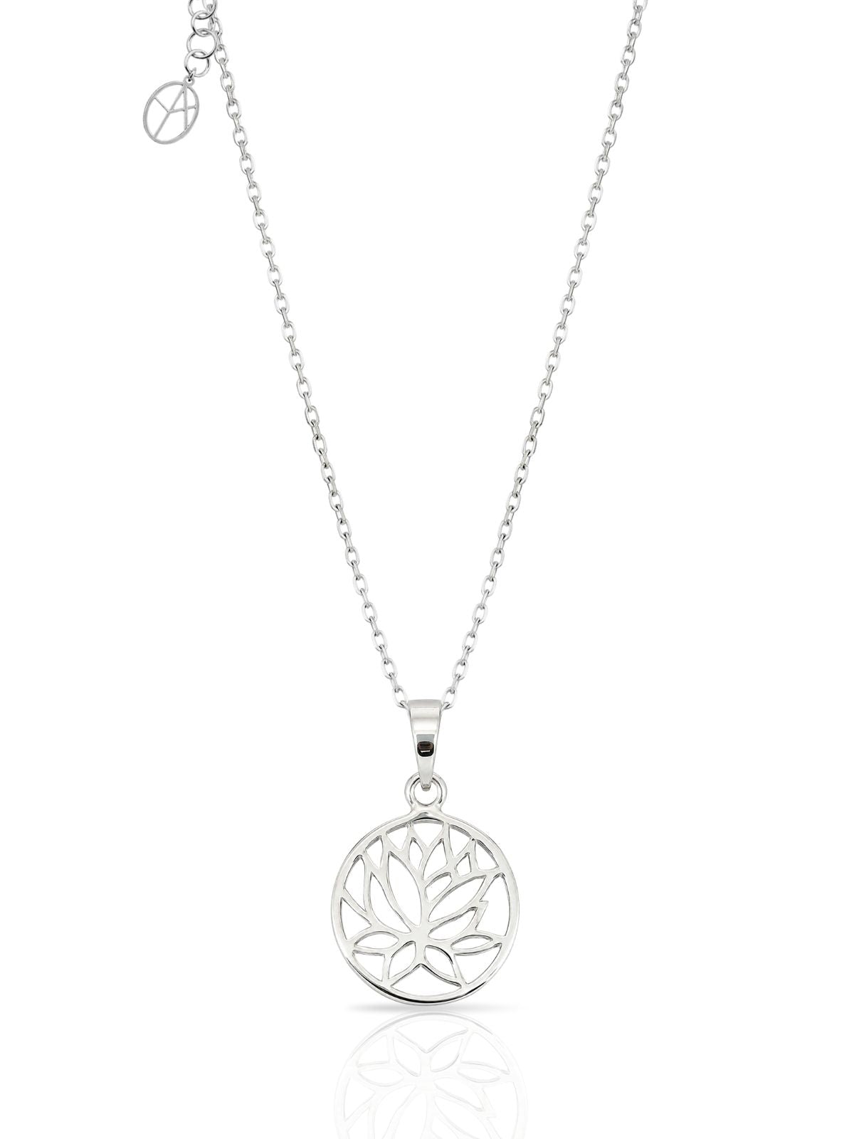 Lotusblumen-Halskette aus Silber aus 925er Sterlingsilber – Oya Silver – Ansicht 4