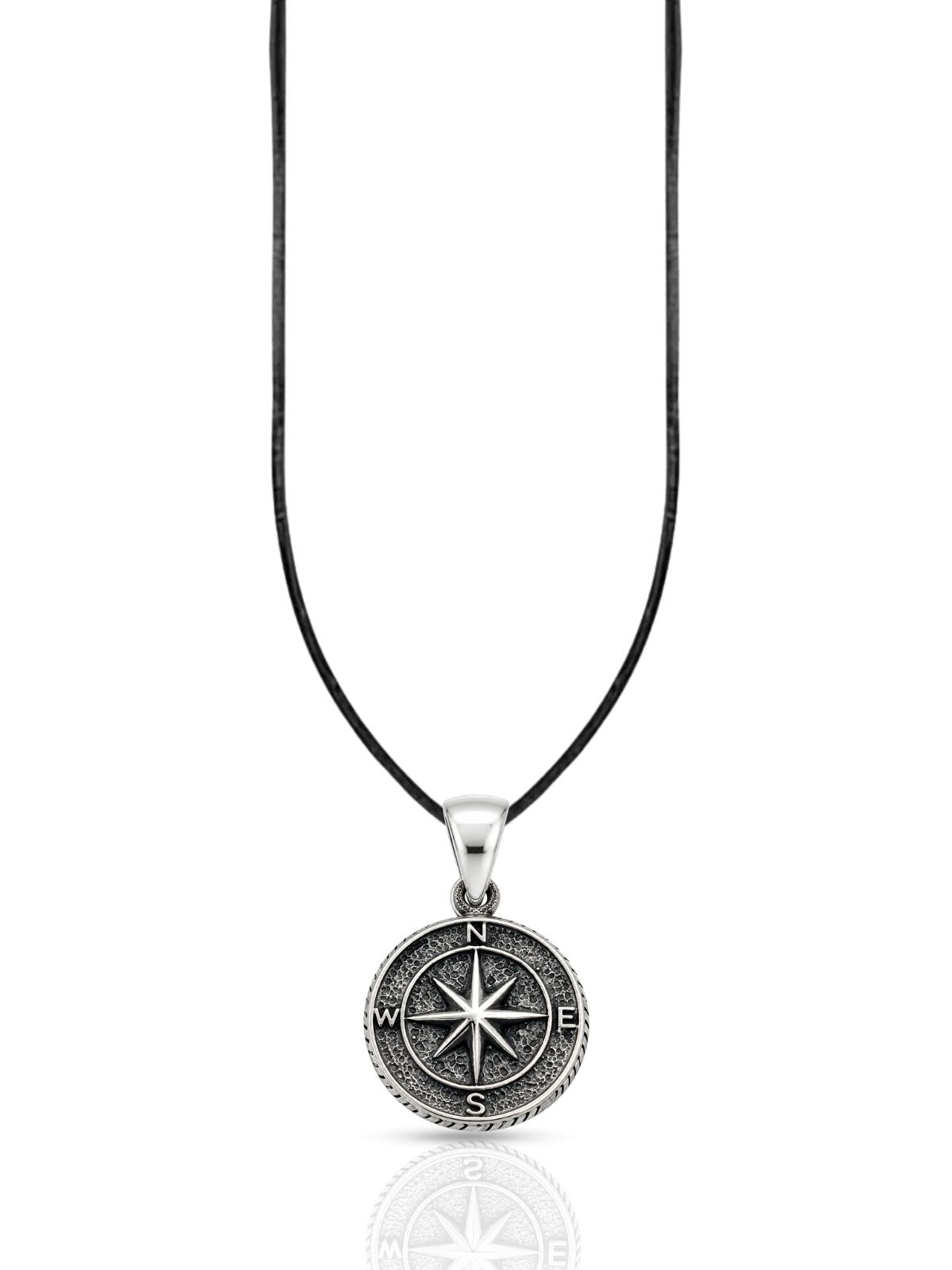 Kompass-Halskette aus 925 Silber – Oya Silver