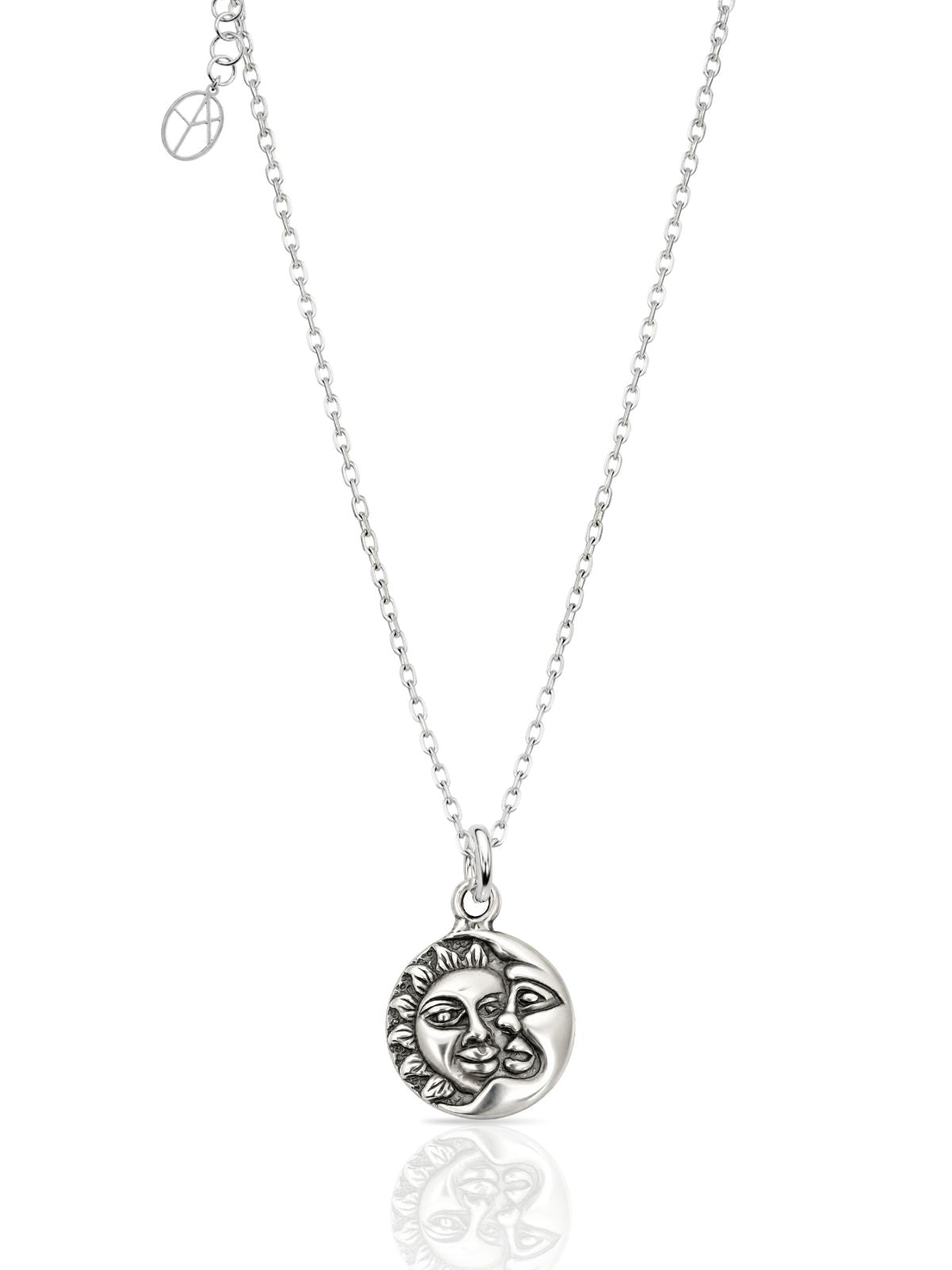 Sonne-und-Mond-Halskette aus 925 Silber – Oya Silver