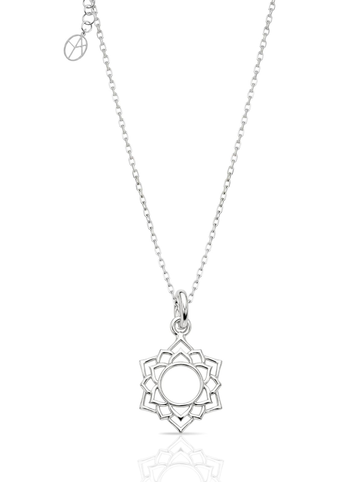 Mandala-Sonnen-Halskette aus 925 Silber – Oya Silver – Ansicht 4