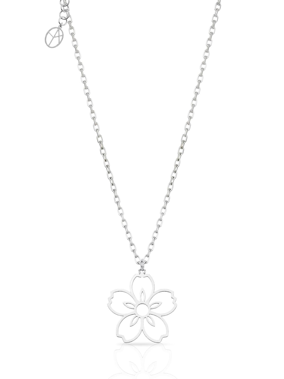 Minimalistische Immergrün-Blumen-Halskette aus Silber aus 925er Sterlingsilber – Oya Silver – Ansicht 5