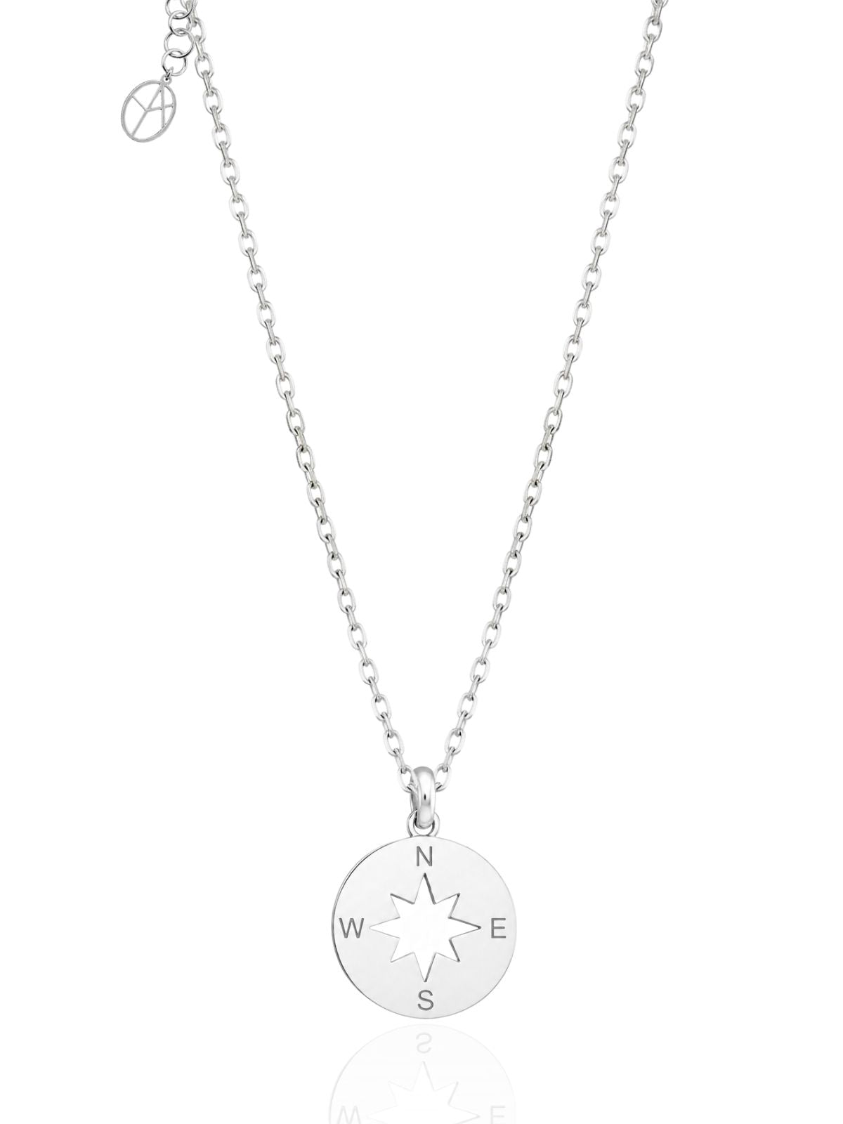 Minimalistische Kompass-Halskette aus 925 Silber – Ansicht 5 | Oya Silver