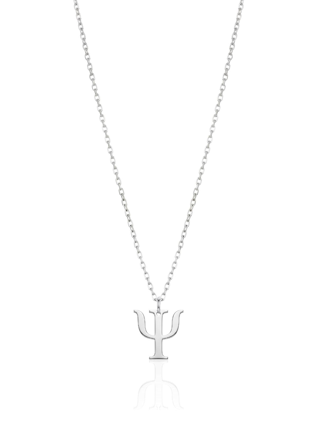 Minimalistische Psi-Halskette aus Silber aus 925er Sterlingsilber – Oya Silver