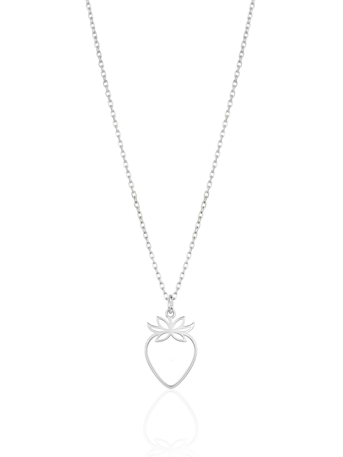 Minimalistische Erdbeer-Halskette aus Silber aus 925er Sterlingsilber – Oya Silver – Ansicht 2