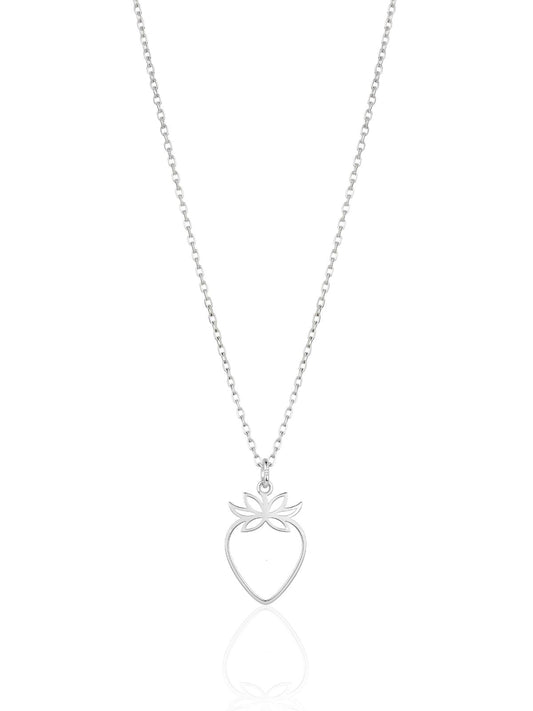 Minimalistische Erdbeer-Halskette aus Silber aus 925er Sterlingsilber – Oya Silver – Ansicht 2