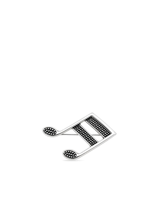 Musiknoten-Brosche aus oxidiertem 925 Silber 1,6 x 3 cm – Ansicht 1 | Oya Silver