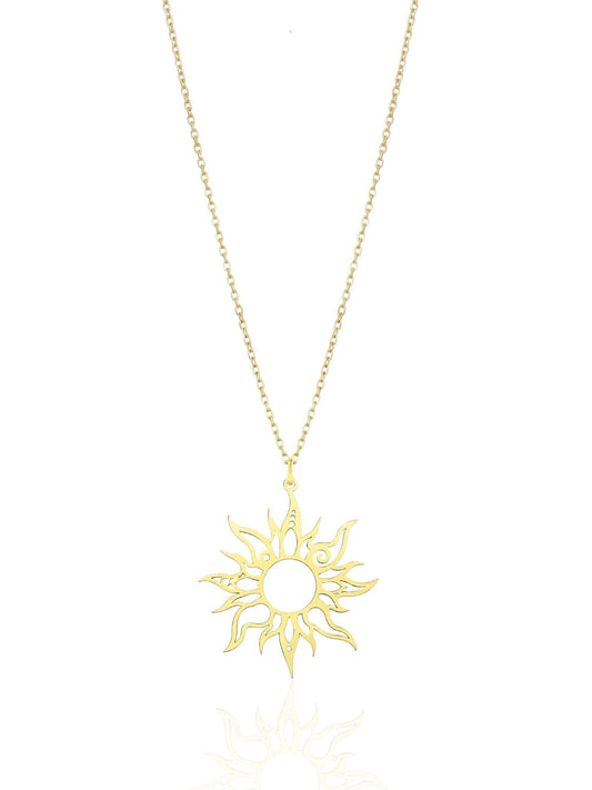 Golden Nomad Sonnen-Halskette aus Silber aus 925er Sterlingsilber – Oya Silver