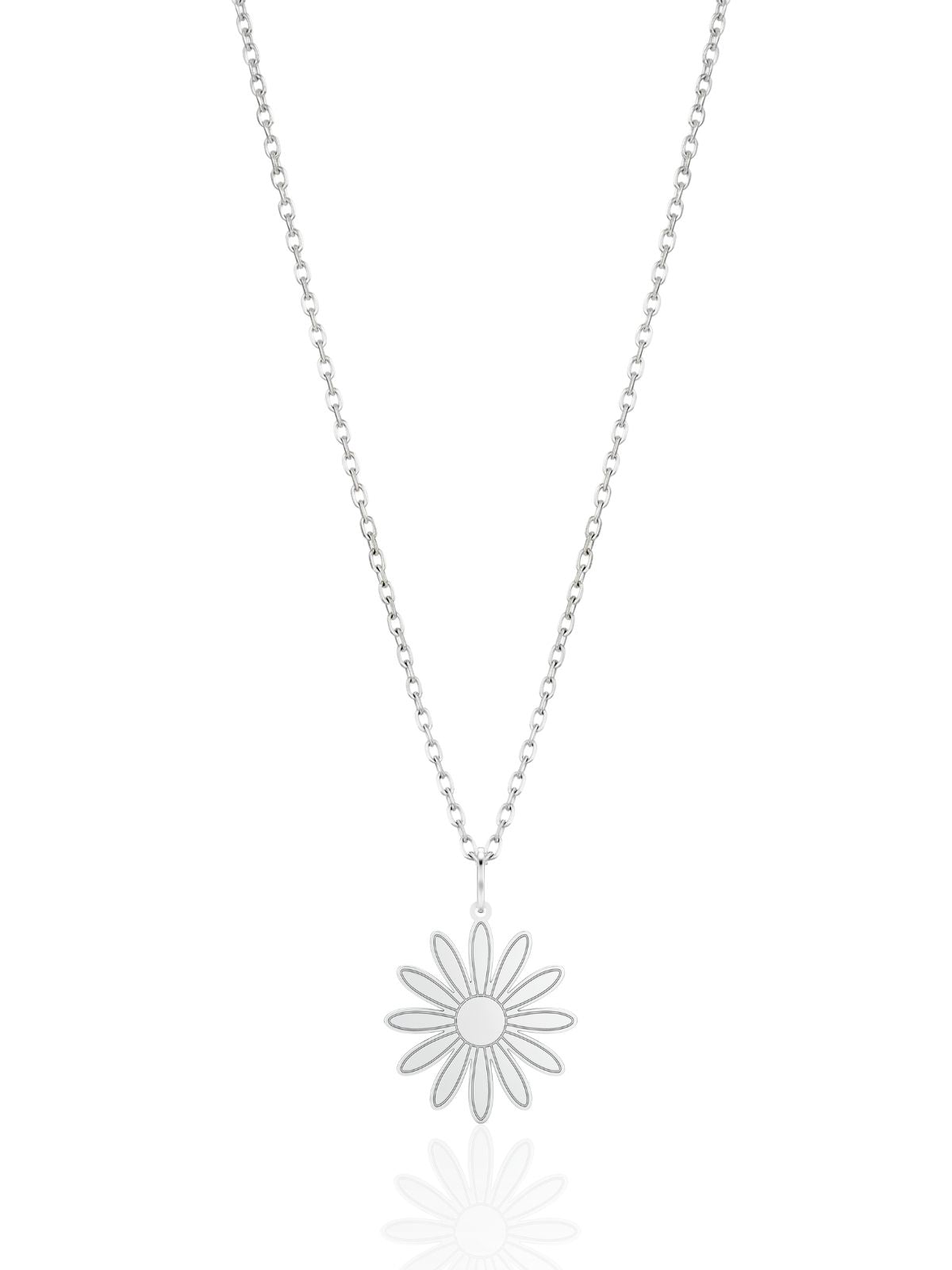 Minimalistische Gänseblümchen-Halskette aus Silber aus 925er Sterlingsilber – Oya Silver – Ansicht 3