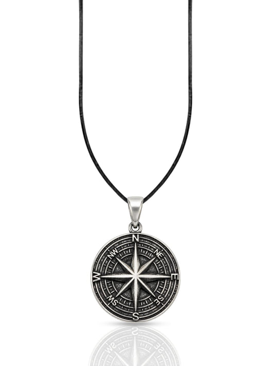 Vintage-Kompassrose-Halskette aus 925 Silber – Oya Silver