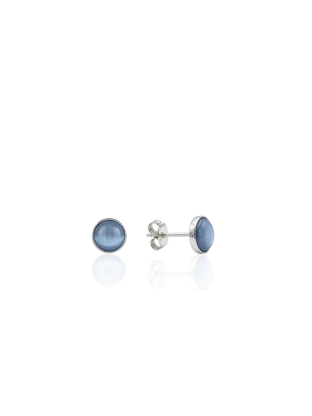Runde Silber-Ohrstecker mit farbigem Perlmutt aus 925er Sterlingsilber – Oya Silver