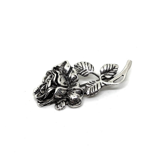 Retro-Rosenbrosche aus Silber – Oya Silver