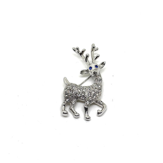 Hirschbrosche mit funkelnden blauen Augen – Oya Silver